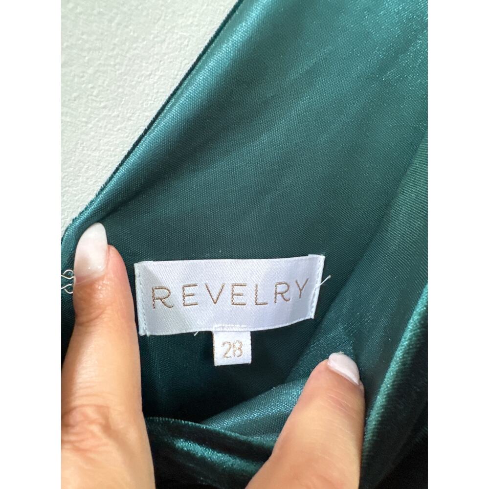 Revelry Dawson Green Velvet Bridesmaid Gown Dress Maxi Evening Holiday 28 - Picture 4 of 6